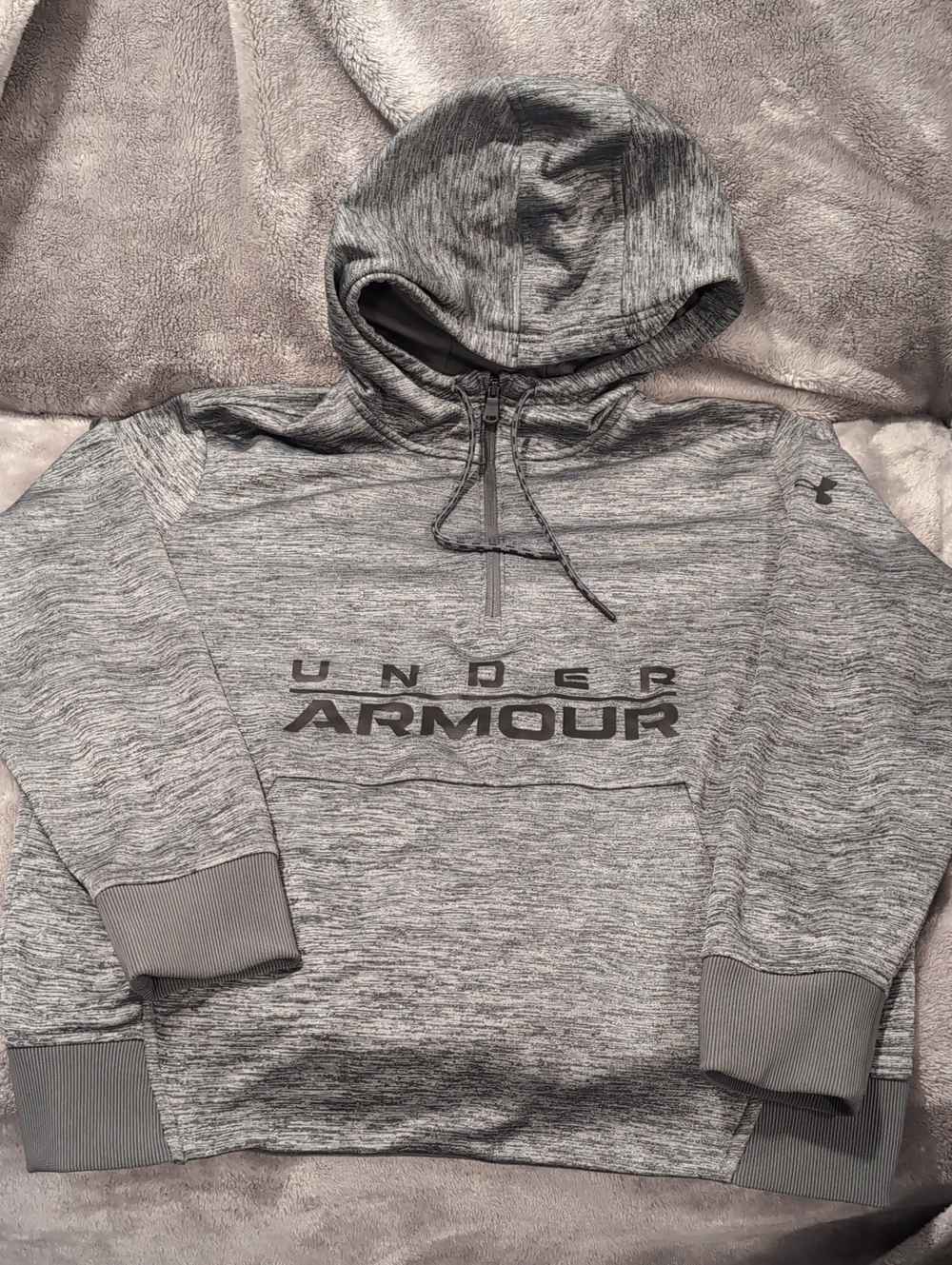 Under Armour Men's Gray Half-Zip Pullover Hoodie